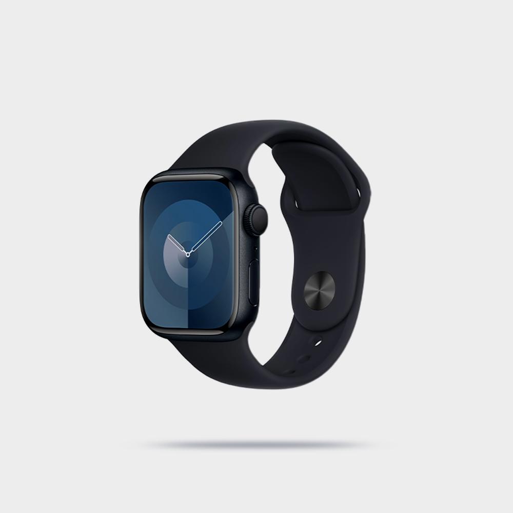 ساعة ابل الجيل التاسع، نظام تحديد المواقع + شبكة خلوية، هيكل فولاذي مقاس 45 ملم مع حزام رياضي من الطين الصورة 6